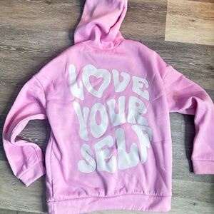 SHEIN Pink 'Love Yourself' Hoodie
